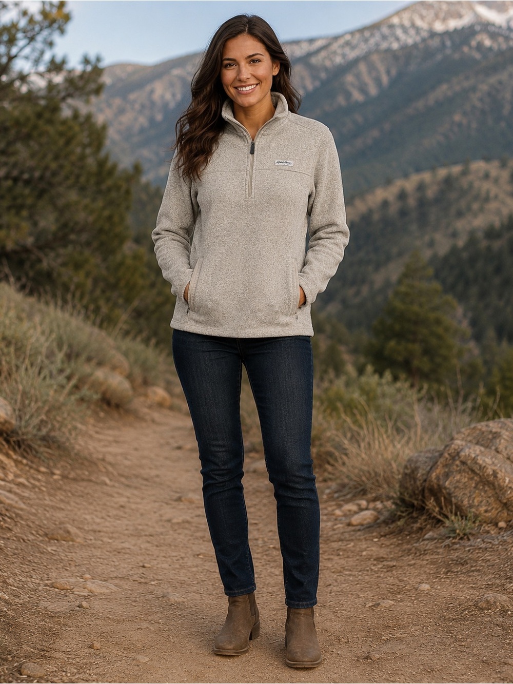 Eddie Bauer Quarter-Zip Sherpa Fleece | Women’s Medium